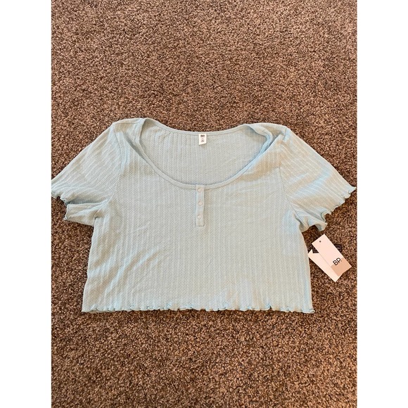 BP Pointelle Rib Crop Henley - XL - Picture 1 of 3